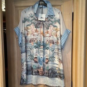 NWT - Coastal Bloom Villa In Bloom Italian Blouse